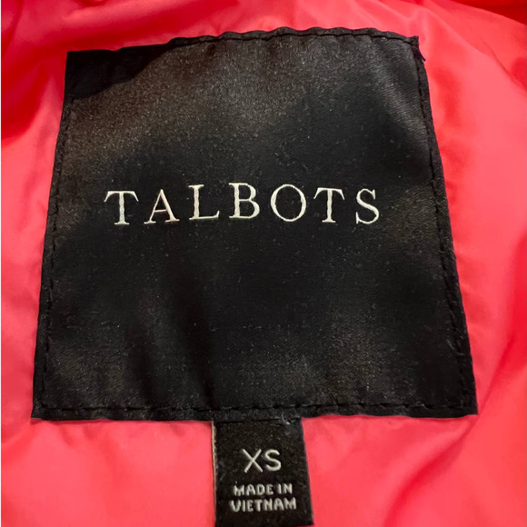 Talbots Quilted Vest in Salmon Pink Full Zipper 90% Down Filling Size XS - Picture 4 of 6